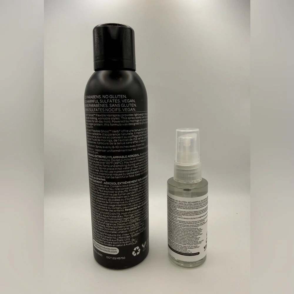 Verb Ghost Flexible Hairspray and Oil Set - Black